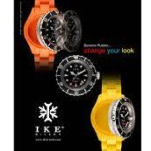 IKE Milano Black Dynamic Rubber Stainless Steel Watch